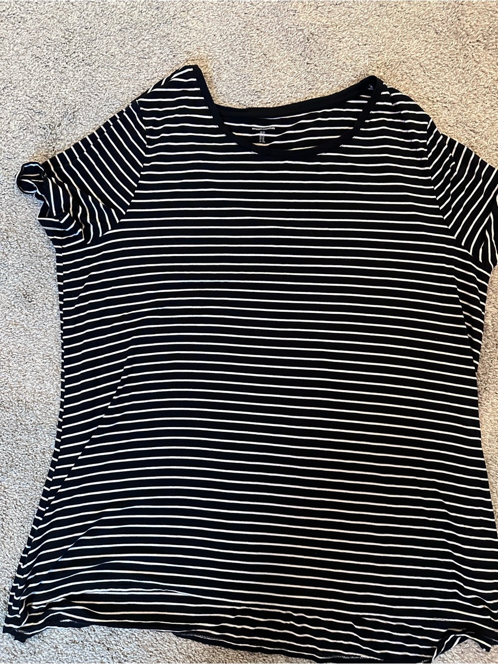 Amazon Essentials Black & White Striped Women’s Basic Tee